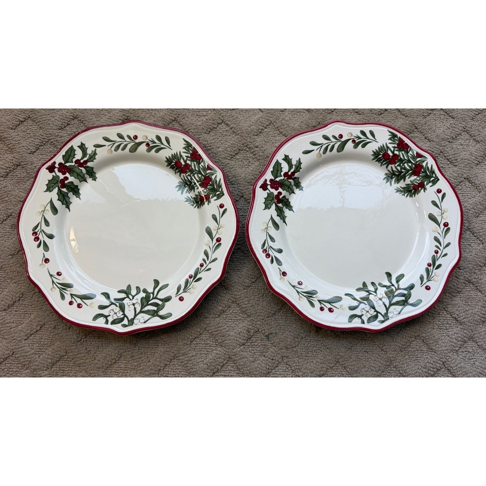 2 Better Homes & Gardens Winter Forest Dinner Plates Heritage Collection